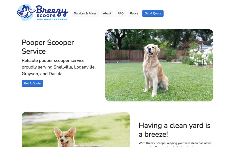 Breezy Scoops website